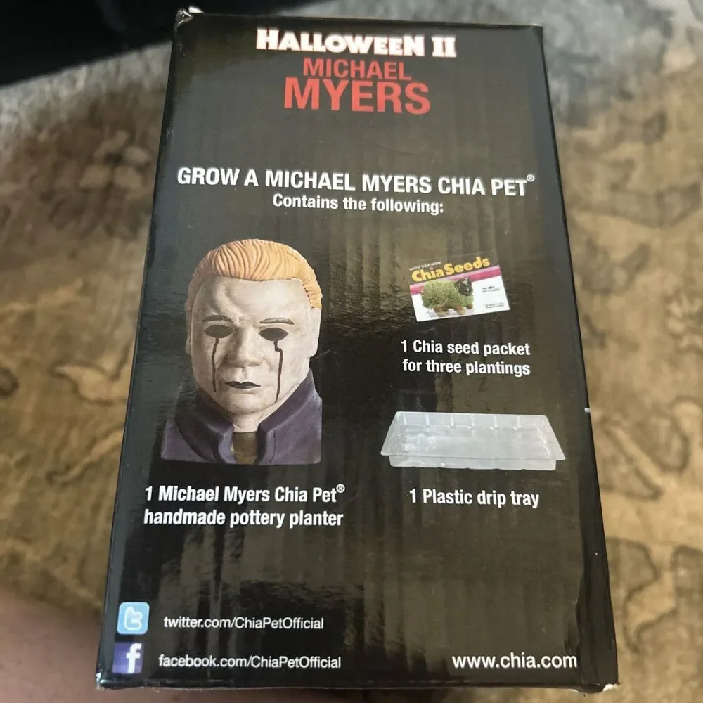 Chia Pet Michael Myers with Seed Pack Decorative Pottery Planter New